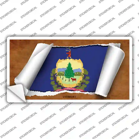 Vermont Flag Scroll Novelty Sticker Decal