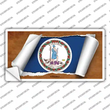 Virginia Flag Scroll Novelty Sticker Decal