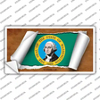Washington Flag Scroll Novelty Sticker Decal
