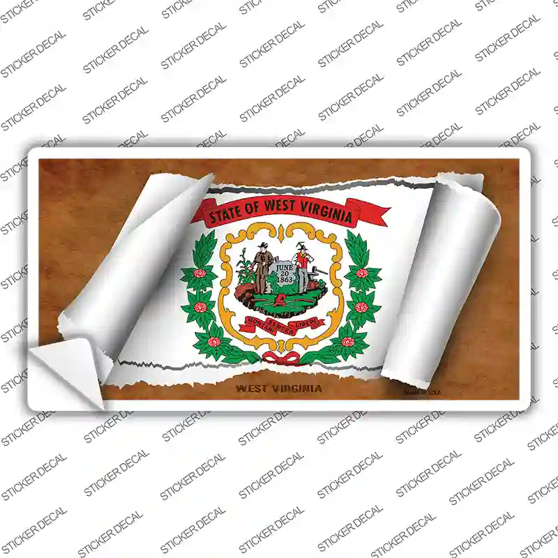 West Virginia Flag Scroll Novelty Sticker Decal