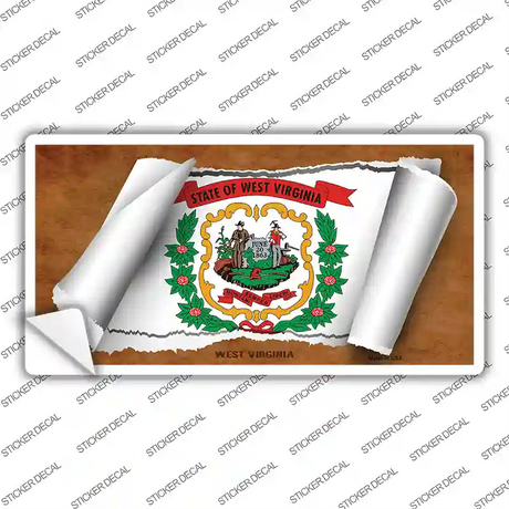 West Virginia Flag Scroll Novelty Sticker Decal