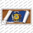 Wisconsin Flag Scroll Novelty Sticker Decal