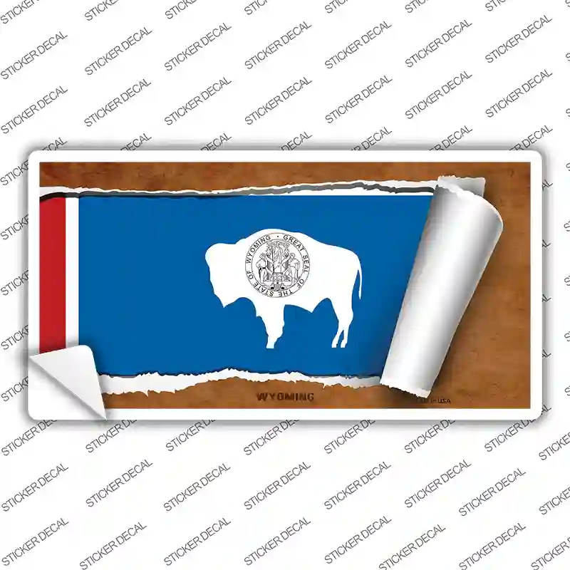 Wyoming Flag Scroll Novelty Sticker Decal