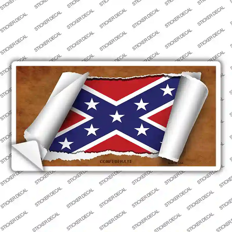 Confederate Flag Scroll Novelty Sticker Decal
