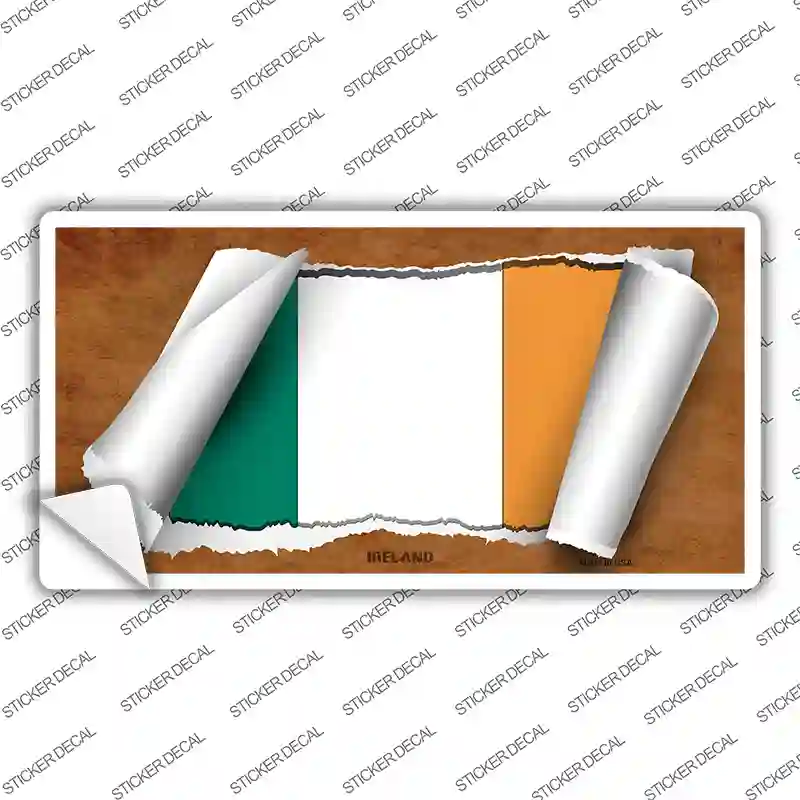 Ireland Flag Scroll Novelty Sticker Decal