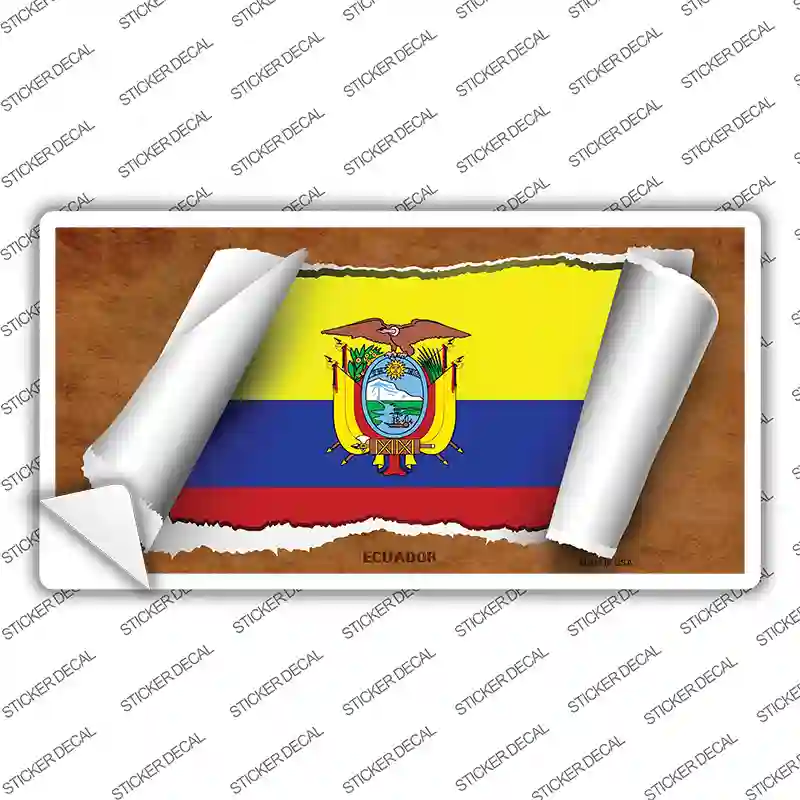Ecuador Flag Scroll Novelty Sticker Decal