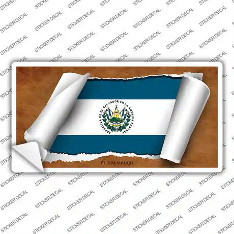 El Salvador Flag Scroll Novelty Sticker Decal