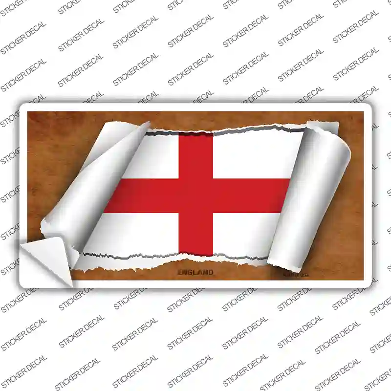 England Flag Scroll Novelty Sticker Decal