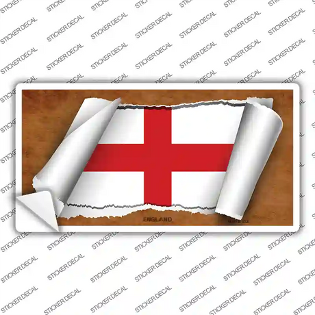 England Flag Scroll Novelty Sticker Decal