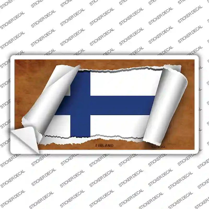 Finland Flag Scroll Novelty Sticker Decal