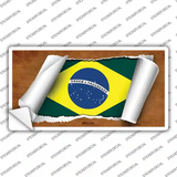 Brazil Flag Scroll Novelty Sticker Decal