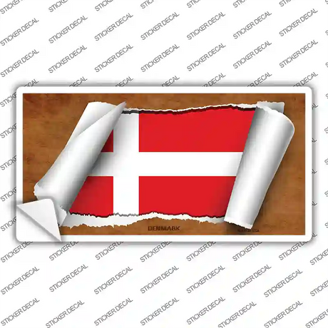 Denmark Flag Scroll Novelty Sticker Decal