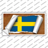 Sweden Flag Scroll Novelty Sticker Decal