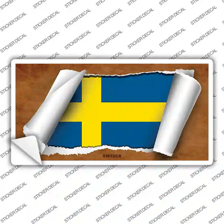 Sweden Flag Scroll Novelty Sticker Decal