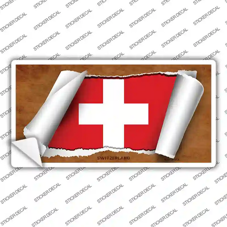Switzerland Flag Scroll Novelty Sticker Decal