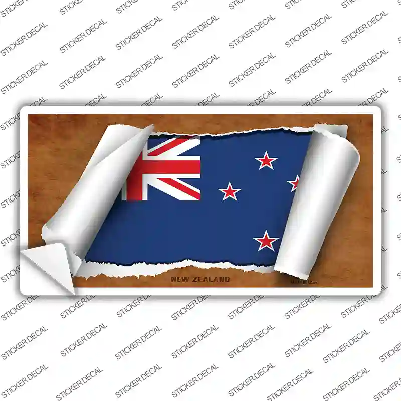 New Zealand Flag Scroll Novelty Sticker Decal