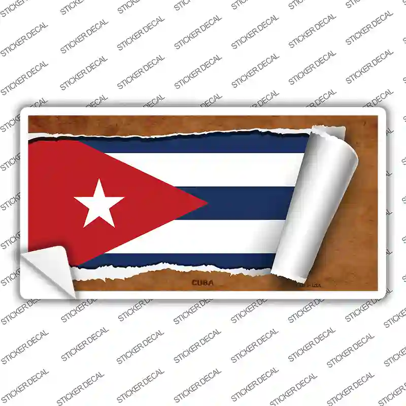Cuba Flag Scroll Novelty Sticker Decal