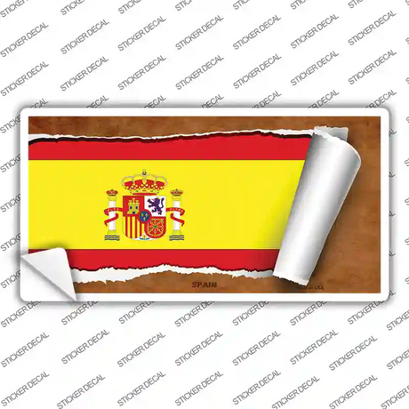 Spain Flag Scroll Novelty Sticker Decal