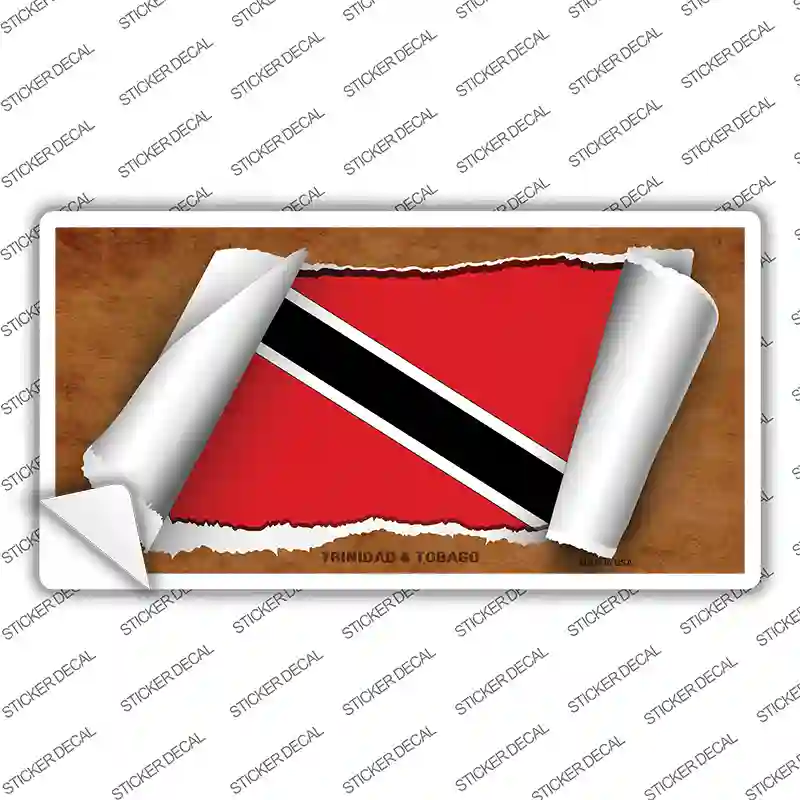 Trinidad & Tobago Flag Scroll Novelty Sticker Decal