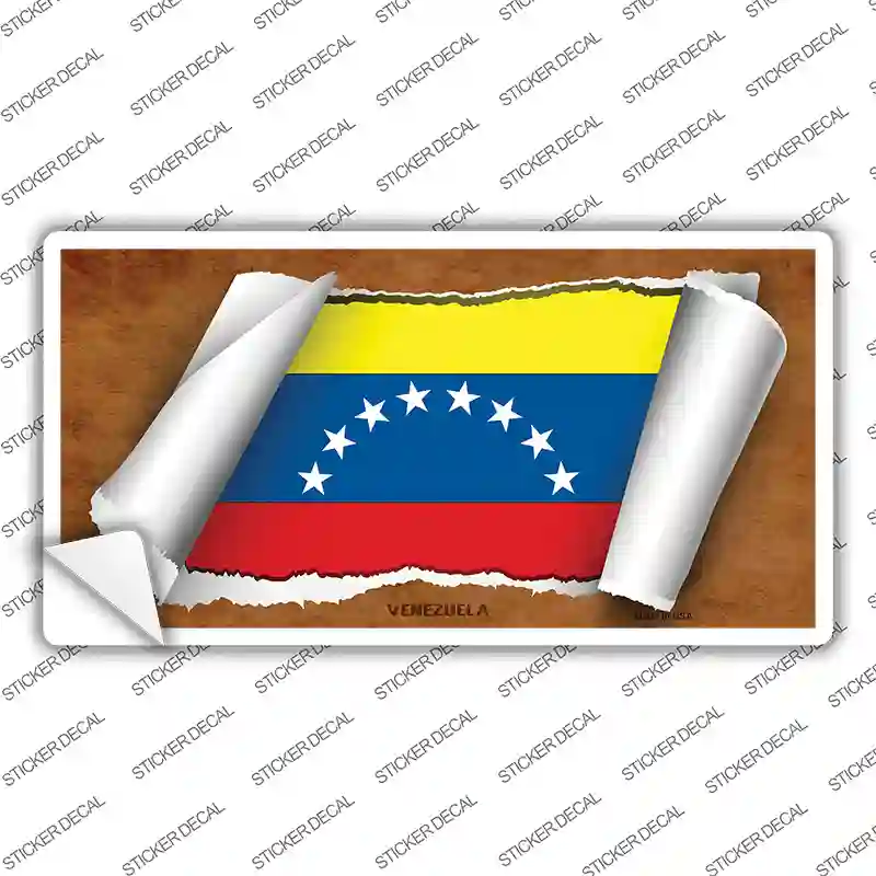 Venezuela Flag Scroll Novelty Sticker Decal