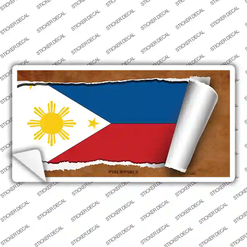 Philippines Flag Scroll Novelty Sticker Decal