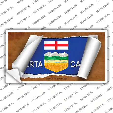 Alberta Canada Flag Scroll Novelty Sticker Decal