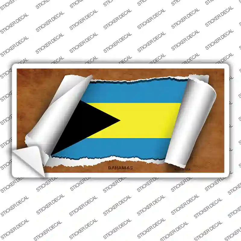 Bahamas Flag Scroll Novelty Sticker Decal