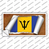 Barbados Flag Scroll Novelty Sticker Decal