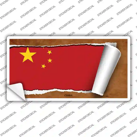 China Flag Scroll Novelty Sticker Decal