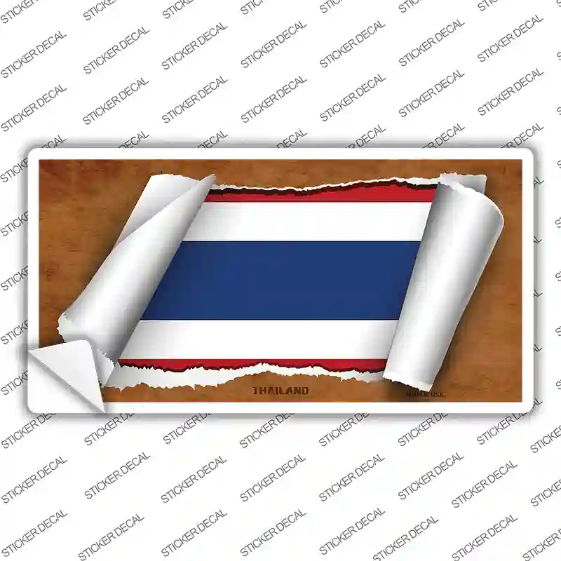 Thailand Flag Scroll Novelty Sticker Decal