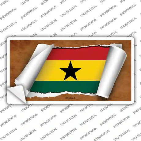 Ghana Flag Scroll Novelty Sticker Decal