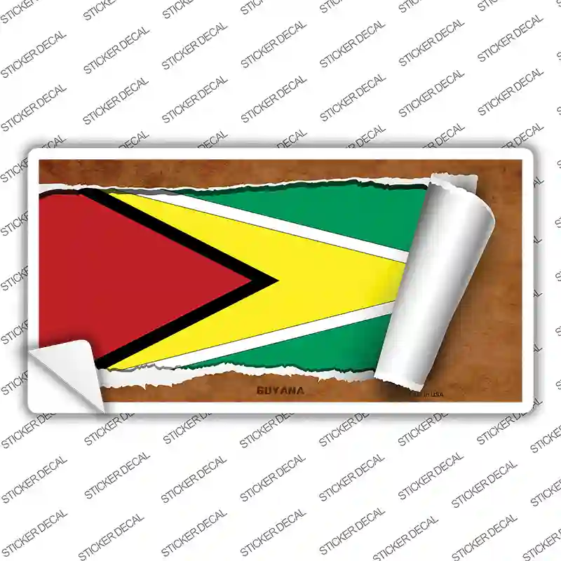 Guyana Flag Scroll Novelty Sticker Decal