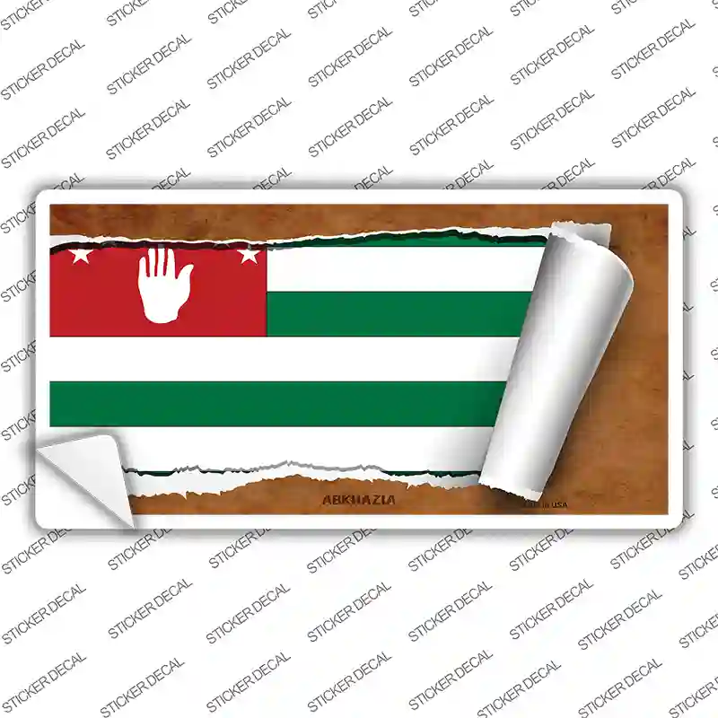 Abkhazia Flag Scroll Novelty Sticker Decal