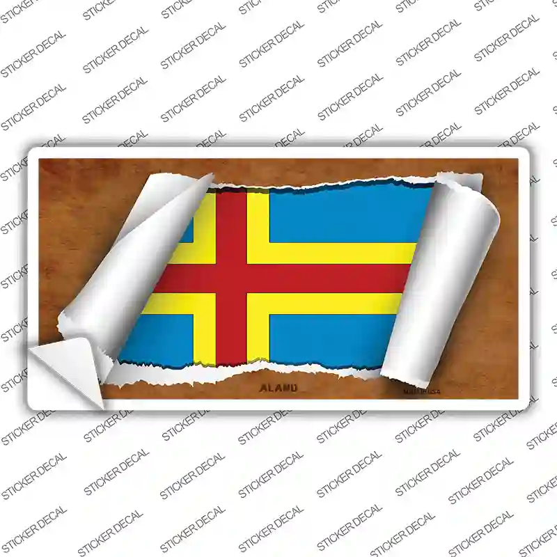 Aland Flag Scroll Novelty Sticker Decal