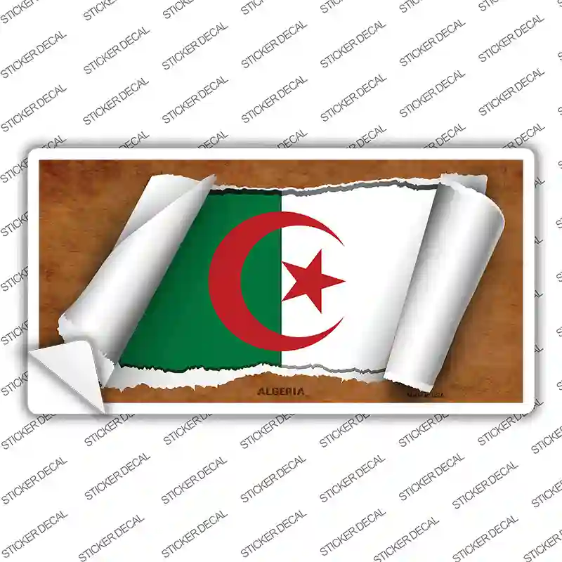 Algeria Flag Scroll Novelty Sticker Decal