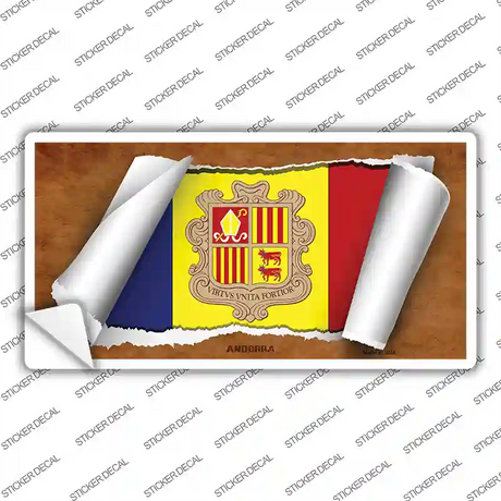 Andorra Flag Scroll Novelty Sticker Decal