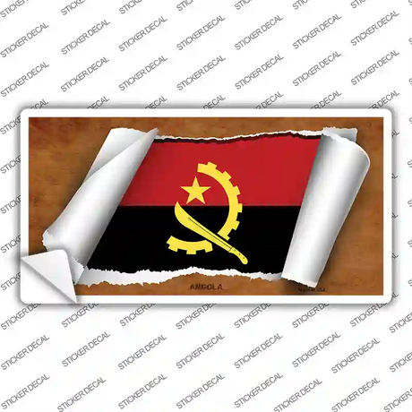 Angola Flag Scroll Novelty Sticker Decal