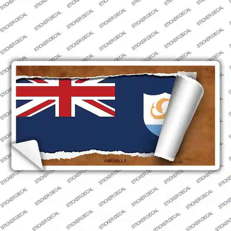 Anguilla Flag Scroll Novelty Sticker Decal