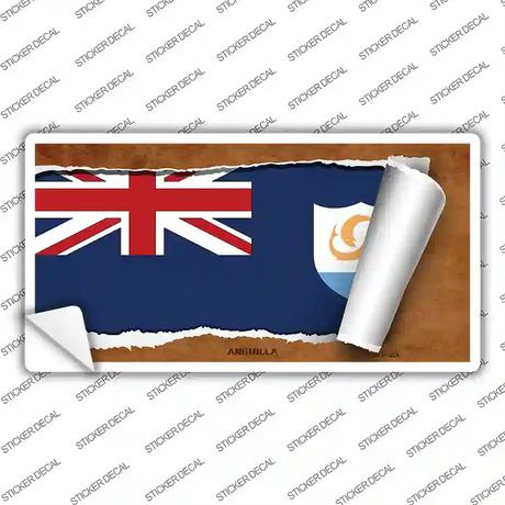 Anguilla Flag Scroll Novelty Sticker Decal