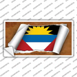 Antigua & Barbuda Flag Scroll Novelty Sticker Decal