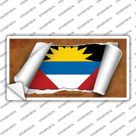 Antigua & Barbuda Flag Scroll Novelty Sticker Decal