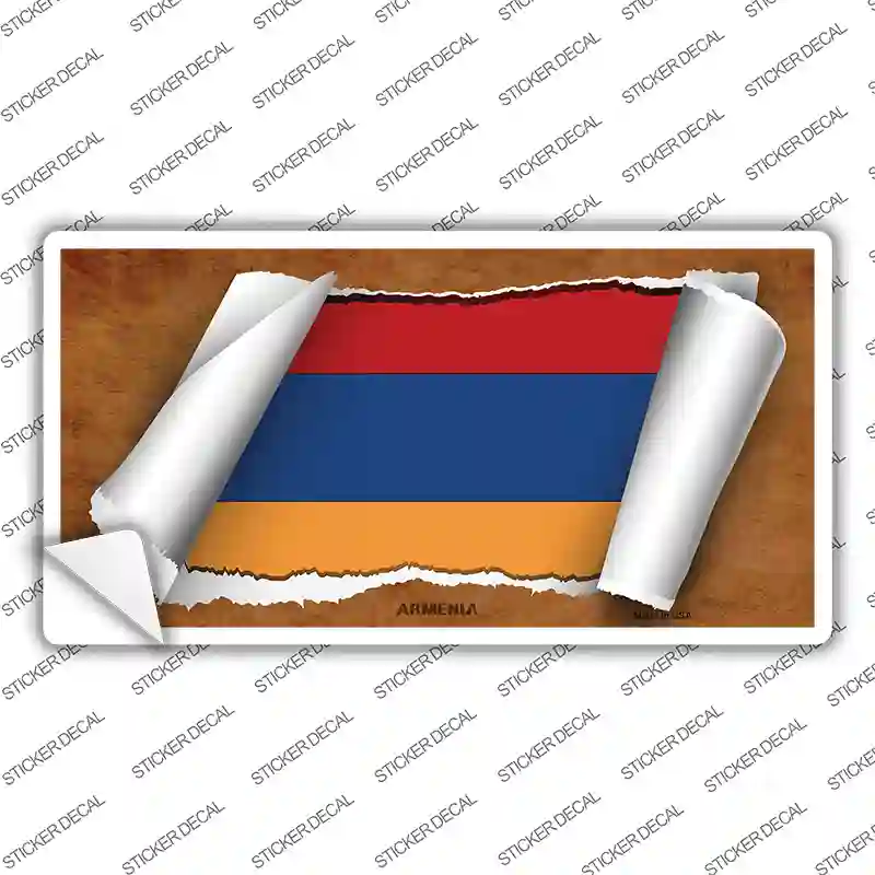 Armenia Flag Scroll Novelty Sticker Decal