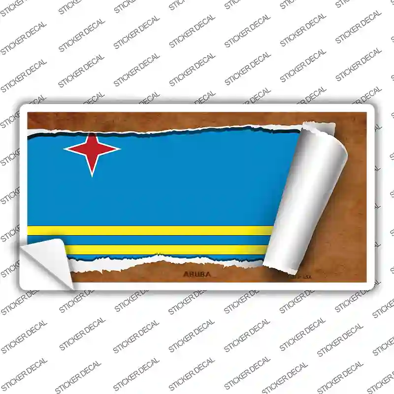 Aruba Flag Scroll Novelty Sticker Decal