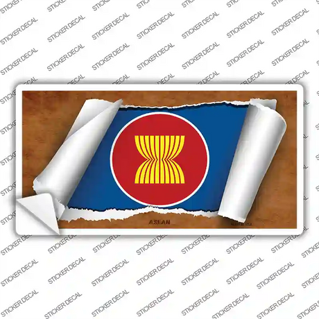Asean Flag Scroll Novelty Sticker Decal