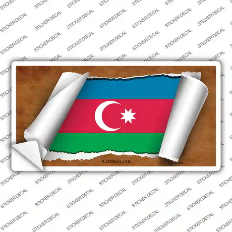 Azerbaijan Flag Scroll Novelty Sticker Decal