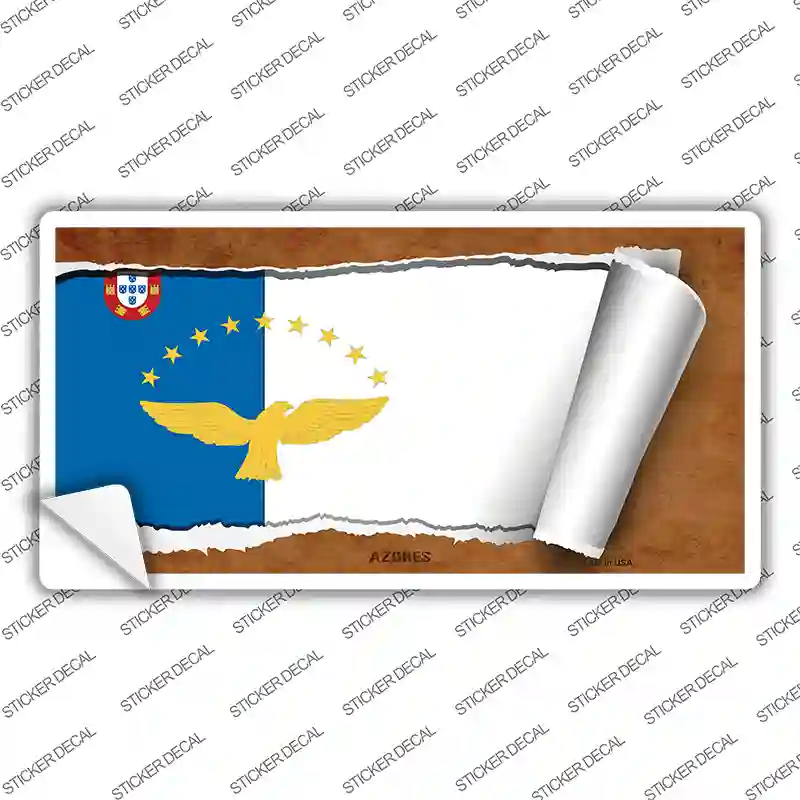 Azores Flag Scroll Novelty Sticker Decal