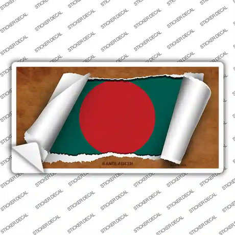 Bangladesh Flag Scroll Novelty Sticker Decal
