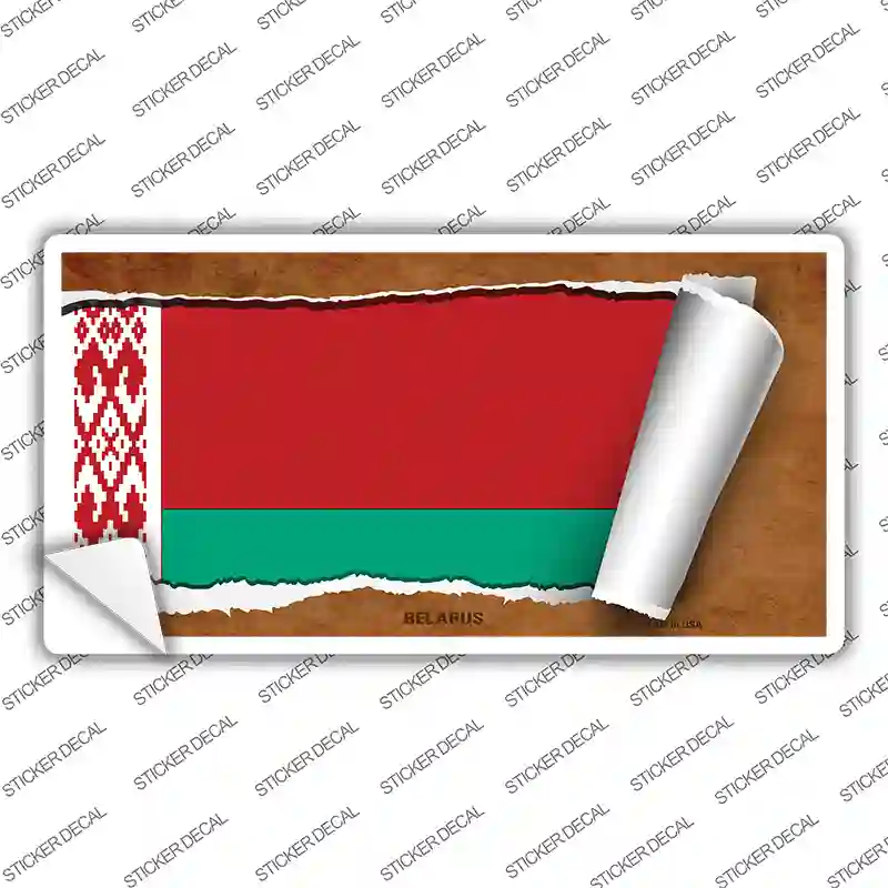 Belarus Flag Scroll Novelty Sticker Decal
