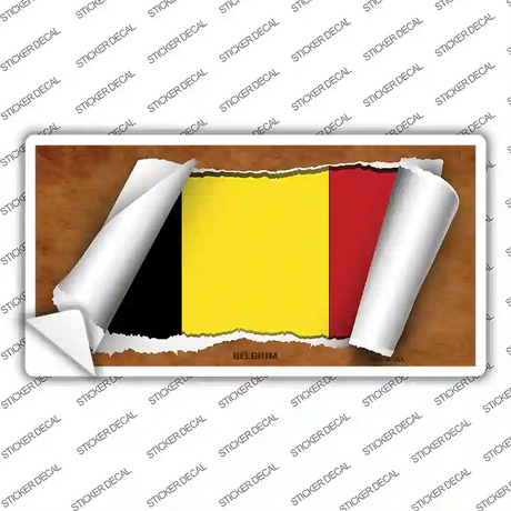 Belgium Flag Scroll Novelty Sticker Decal