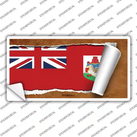 Bermuda Flag Scroll Novelty Sticker Decal